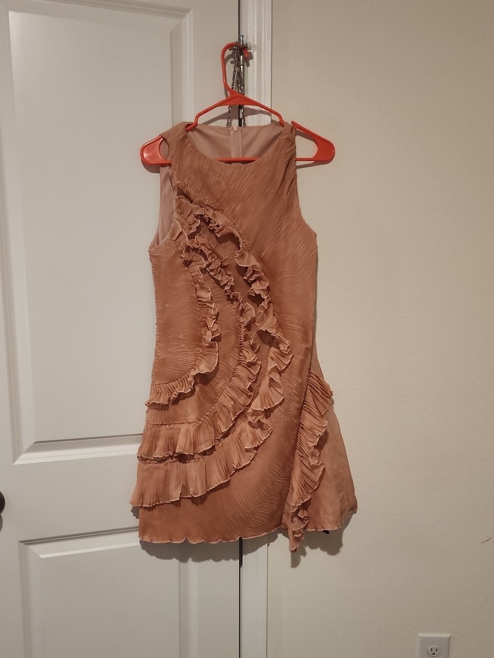 Sleeveless Ruffle Mini Dress in Dusty Rose
